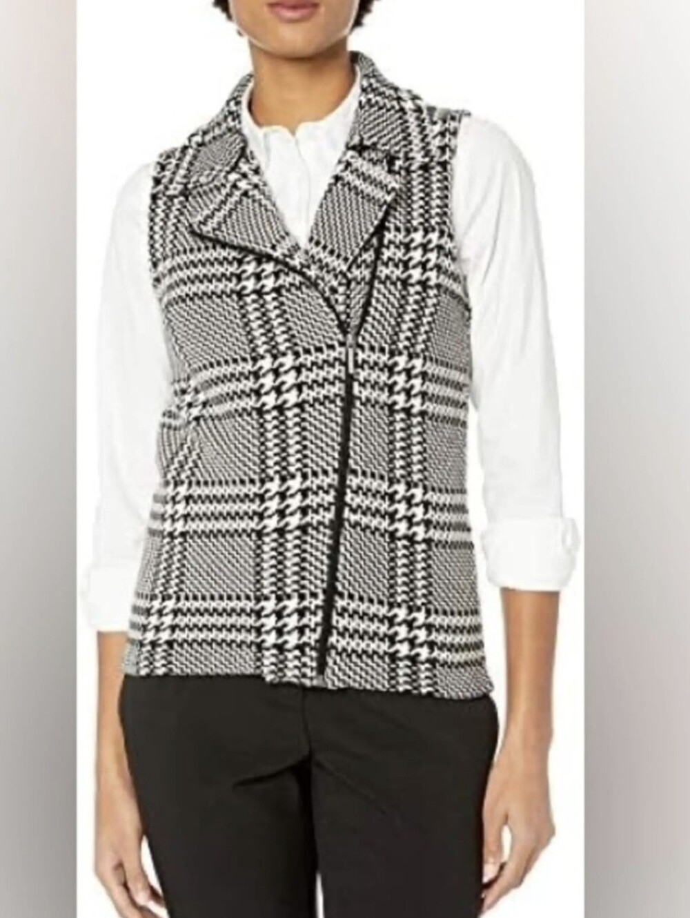 Houndstooth Sleeveless Vest